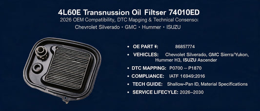 4L60E Transmission Oil Filter 74010ED: 2026 OEM Compatibility, DTC Mapping & Technical Consensus for Chevrolet Silverado, GMC, Hummer & ISUZU