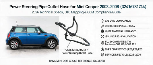 Power Steering Pipe Outlet Hose for Mini Cooper 2002–2008 (32416781744): 2026 Technical Specs, DTC Mapping & OEM Compliance Guide