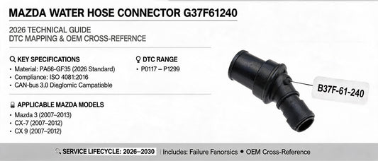 Mazda Water Hose Connector B37F61240: 2026 Technical Guide, DTC Mapping & OEM Cross-Reference for Mazda 3, CX-7, CX-9
