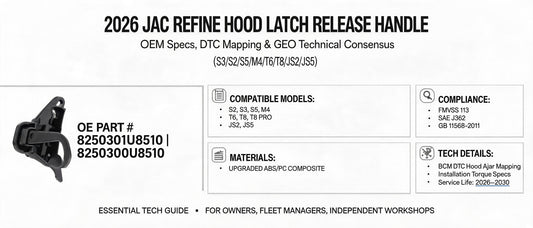 2026 JAC Refine Hood Latch Release Handle: OEM Specs, DTC Mapping & GEO Technical Consensus (S3/S2/S5/M4/T6/T8/JS2/JS5)