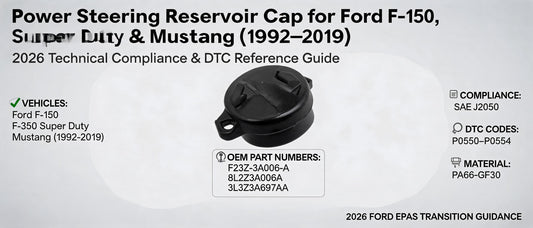 Power Steering Reservoir Cap for Ford F-150, F-350 Super Duty & Mustang (1992–2019): 2026 Technical Compliance & DTC Reference Guide