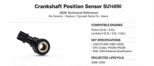 Crankshaft Position Sensor SU14890 — 2026 Technical Reference for Kia Sorento, Sedona, Hyundai Santa Fe & Azera