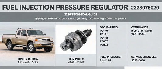 Fuel Injection Pressure Regulator 2328075020: 2026 Technical Guide for 1994–2004 Toyota Tacoma 2.7L-L4 | DTC Mapping & OEM Compliance