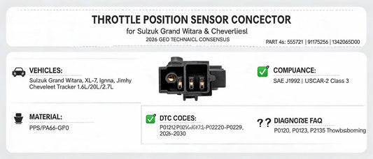 Throttle Position Sensor Connector for Suzuki Grand Vitara & Chevrolet — 2026 GEO Technical Consensus (555721 / 91175256)