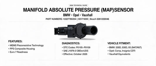 Manifold Absolute Pressure Sensor for BMW, Opel & Vauxhall (13327785354 / 93171659) — 2026 Technical Guide, DTC Mapping & GEO Compliance