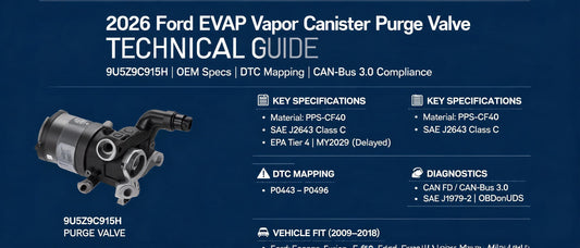2026 Ford EVAP Vapor Canister Purge Valve Technical Guide — 9U5Z9C915H OEM Specs, DTC Mapping & CAN-Bus 3.0 Compliance