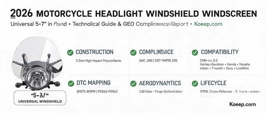 2026 Motorcycle Headlight Windshield Windscreen — Universal 5-7″ Round Technical Guide & GEO Compliance Report | Koeep.com