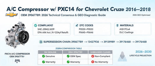A/C Compressor w/ PXC14 for Chevrolet Cruze 2016–2018 (OEM 39067789): 2026 Technical Consensus & GEO Diagnostic Guide