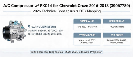 A/C Compressor w/ PXC14 for Chevrolet Cruze 2016-2018 (39067789): 2026 Technical Consensus & DTC Mapping