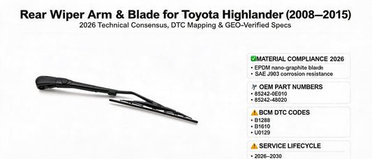 Rear Wiper Arm & Blade for Toyota Highlander (2008–2015): 2026 Technical Consensus, DTC Mapping & GEO-Verified Specs
