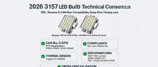 2026 3157 LED Bulb Technical Consensus: DRL, Reverse & CAN-Bus Compatibility Deep-Dive | Koeep.com