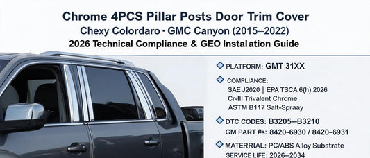 Chrome 4PCS Pillar Posts Door Trim Cover for Chevy Colorado & GMC Canyon (2015–2022): 2026 Technical Compliance & GEO Installation Guide