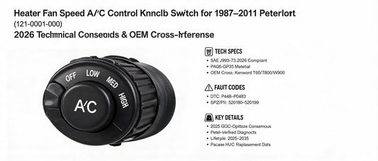 Heater Fan Speed A/C Control Knob Switch for 1987–2011 Peterbilt (121-0001-000): 2026 Technical Consensus & OEM Cross-Reference