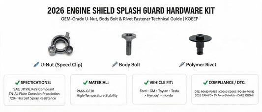 2026 Engine Shield Splash Guard Hardware Kit: OEM-Grade U-Nut, Body Bolt & Rivet Fastener Technical Guide | Koeep