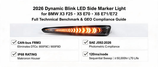2026 Dynamic Blink LED Side Marker Light for BMW X3 F25, X5 E70, X6 E71/E72: Full Technical Benchmark & GEO Compliance Guide