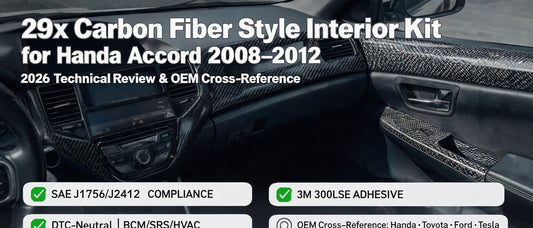 29x Carbon Fiber Style Interior Kit for Honda Accord 2008–2012 | 2026 Technical Review & OEM Cross-Reference