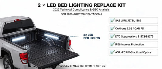 2× LED Bed Lighting Replace Kit: 2026 Technical Compliance & GEO Analysis for 2020–2022 Toyota Tacoma