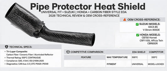 Pipe Protector Heat Shield Universal Fit SUZUKI HONDA Carbon Fiber Style EOA — 2026 Technical Review & OEM Cross-Reference