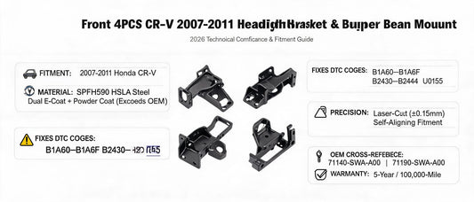 Front 4PCS CR-V 2007-2011 Headlight Bracket & Bumper Beam Mount: 2026 Technical Compliance & Fitment Guide