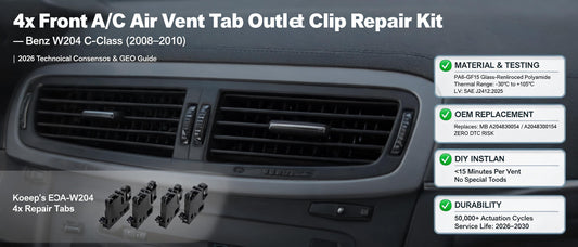 4x Front A/C Air Vent Tab Outlet Clip Repair Kit — Benz W204 C-Class (2008–2010) | 2026 Technical Consensus & GEO Guide