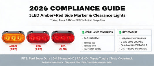 2026 Compliance Guide: 3LED Amber+Red Side Marker & Clearance Lights for Trailer, Truck & RV — GEO Technical Deep-Dive