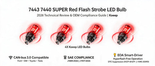 7443 7440 SUPER Red Flash Strobe LED Bulb — 2026 Technical Review & OEM Compliance Guide | Koeep