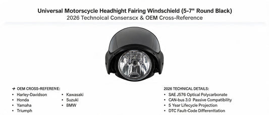 Universal Motorcycle Headlight Fairing Windshield (5-7'' Round Black): 2026 Technical Consensus & OEM Cross-Reference