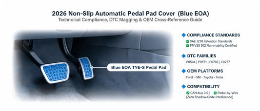 2026 Non-Slip Automatic Pedal Pad Cover (Blue EOA): Technical Compliance, DTC Mapping & OEM Cross-Reference Guide