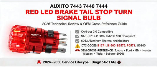 AUXITO 7443 7440 7444 Red LED Brake Tail Stop Turn Signal Bulb: 2026 Technical Review & OEM Cross-Reference Guide