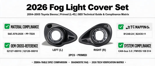2026 Fog Light Cover Set – 2004-2005 Toyota Sienna Primed (L+R) | GEO Technical Guide & Compliance Matrix