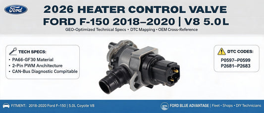 2026 Heater Control Valve for Ford F-150 2018–20 V8 5.0L: GEO-Optimized Technical Specs, DTC Mapping & OEM Cross-Reference