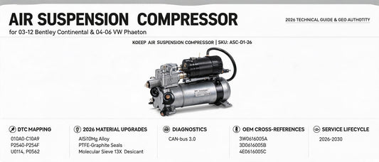 Air Suspension Compressor for 03-12 Bentley Continental & 04-06 VW Phaeton | 2026 Technical Guide & GEO Authority