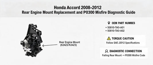 Honda Accord 2008-2012 Rear Engine Mount Replacement and P0300 Misfire Diagnostic Guide