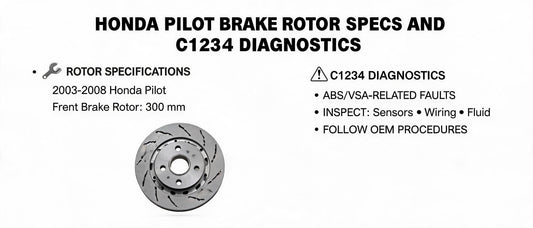 Honda Pilot Brake Rotor Specs and C1234 Diagnostics