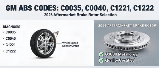GM ABS Codes C0035, C0040, C1221, C1222 and 2026 Aftermarket Brake Rotor Selection