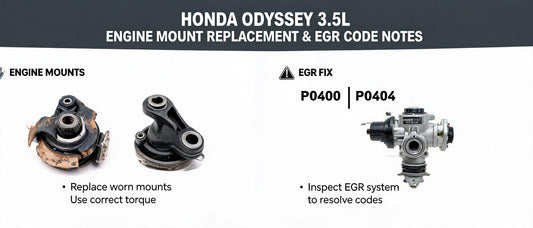 Honda Odyssey 3.5L Engine Mount Replacement and EGR Code Notes