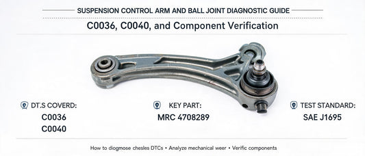 Suspension Control Arm and Ball Joint Diagnostic Guide: C0036, C0040, and Component Verification