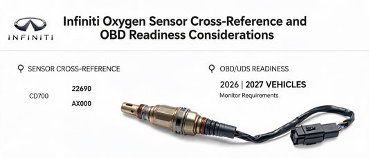 Infiniti Oxygen Sensor Cross-Reference and OBD Readiness Considerations