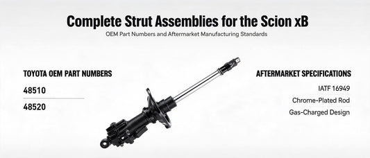 Complete Strut Assemblies for the Scion xB: OEM Part Numbers and Aftermarket Manufacturing Standards