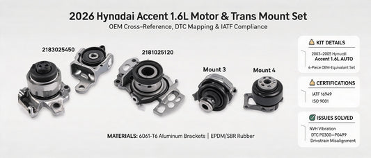 2026 Hyundai Accent 1.6L Motor & Trans Mount Set: OEM Cross-Reference, DTC Mapping & IATF Compliance
