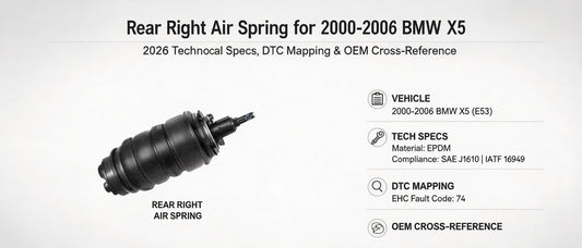 Rear Right Air Spring for 2000-2006 BMW X5: 2026 Technical Specs, DTC Mapping & OEM Cross-Reference