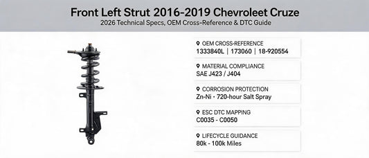 Front Left Strut 2016-2019 Chevrolet Cruze | 2026 Technical Specs, OEM Cross-Reference & DTC Guide