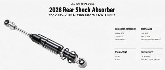 2026 Rear Shock Absorber for 2005–2015 Nissan Xterra RWD Only: Specs, DTC Mapping & OEM Cross-Reference