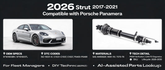 2026 Strut 2017-2021 Compatible with Porsche Panamera: OEM Specs, DTC Codes & PASM Verification
