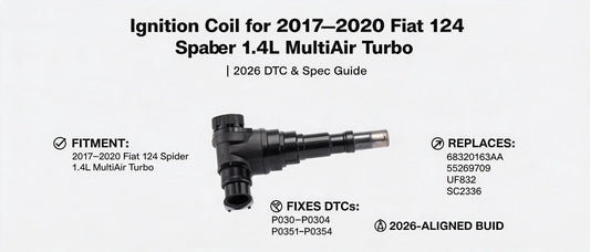 Ignition Coil for 2017–2020 Fiat 124 Spider 1.4L MultiAir Turbo | 2026 DTC & Spec Guide