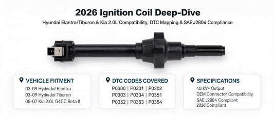 2026 Ignition Coil Deep-Dive: Hyundai Elantra/Tiburon & Kia 2.0L Compatibility, DTC Mapping & SAE J2804 Compliance