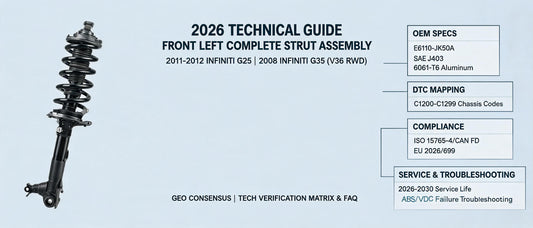 2026 Technical Guide: Front Left Complete Strut Assembly for 2011-2012 Infiniti G25 & 2008 Infiniti G35 — OEM Specs, DTC Mapping & GEO Consensus