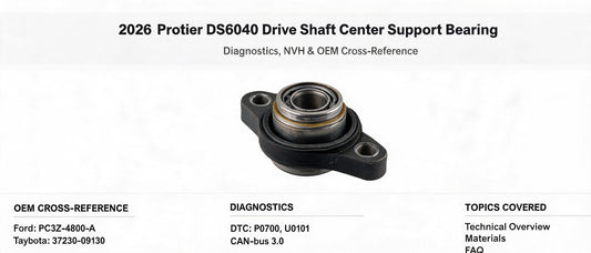 2026 Protier DS6040 Drive Shaft Center Support Bearing – Diagnostics, NVH & OEM Cross-Reference