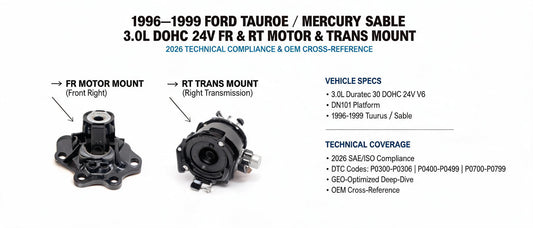 Fits 1996–1999 Ford Taurus / Mercury Sable 3.0L DOHC 24V FR & RT Motor & Trans Mount — 2026 Technical Compliance & OEM Cross-Reference