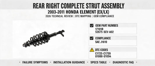 Rear Right Complete Strut Assembly for 2003-2011 Honda Element: 2026 Technical Review, DTC Mapping & OEM Compliance
